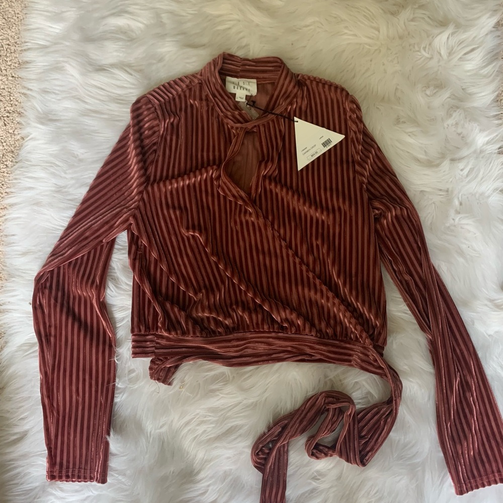 Wander + Lost Velour Carmen Crop Top - Picture 3 of 6